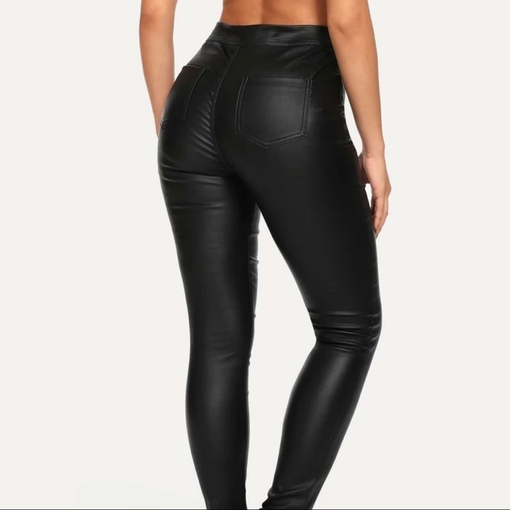 Shein Faux Leather Pants - Picture 2 of 6
